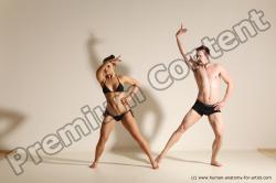 Underwear Woman - Man White Average Short Brown Dancing Dynamic poses Academic